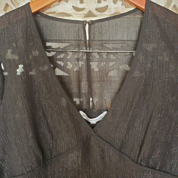 NWT BCBGeneration Black Metallic Bell Sleeve Dress XS - Picture 8 of 14